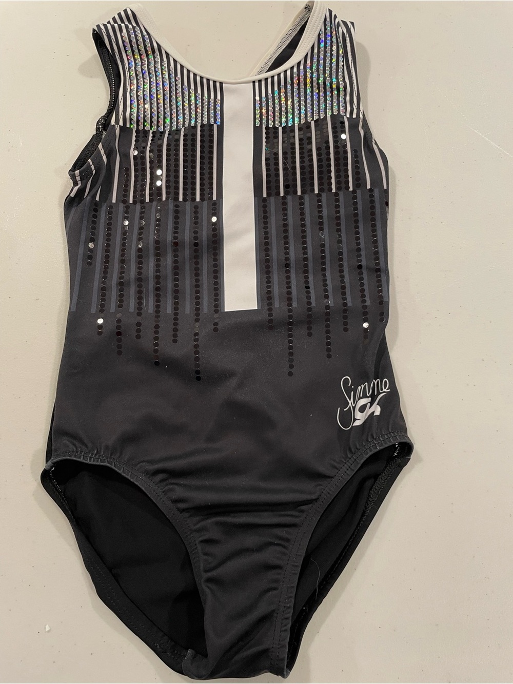 GK x Simone CM Black & White Spangles Leotard